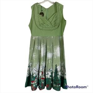 Sisjuly sleeveless retro mini dress size 4XL Winter wonderland